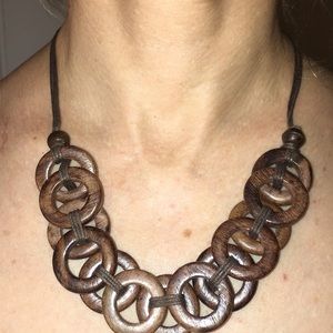 Wooden, unique necklace:)